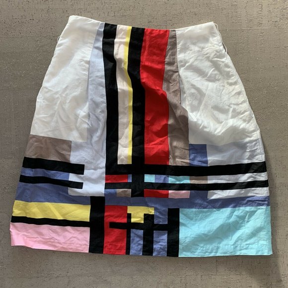 Linea Domani A Line Skirt Color Block Colorful 4 - Picture 3 of 12